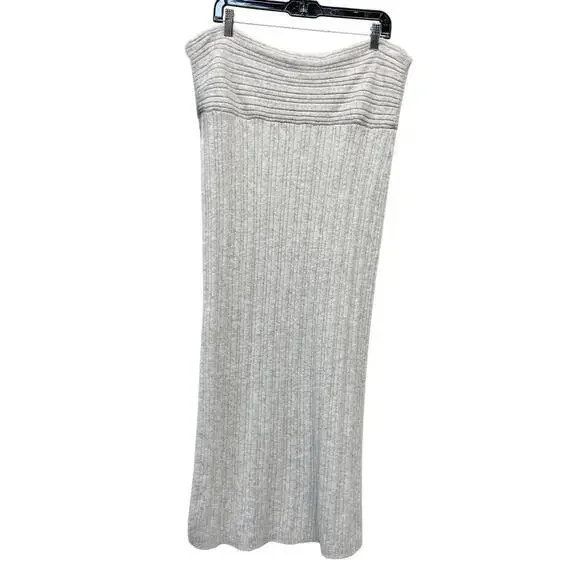Wild‎ Fable Women's Maxi Ribbed Sweater Skirt Light Gray Size XXL - Picture 4 of 7
